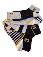 Melnbaltas kokvilnas zeķes