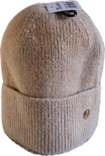 Adīta ziemas cepure ar atloku (Angora + Viskoze)Krēmīga