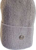 Adīta ziemas cepure ar atloku (Angora + Viskoze)Krēmīga - Image 2