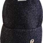 Adīta ziemas cepure ar atloku (Angora + Viskoze)Melna