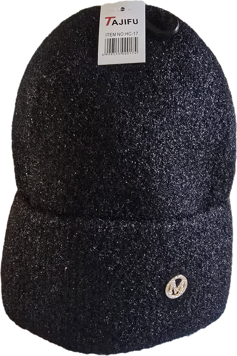 2025/12/1000045518.png Adīta ziemas cepure ar atloku (Angora + Viskoze)Melna - Image 1