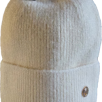 Adīta ziemas cepure ar atloku (Angora + Viskoze)Bēšs