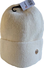 Adīta ziemas cepure ar atloku (Angora + Viskoze)Bēšs