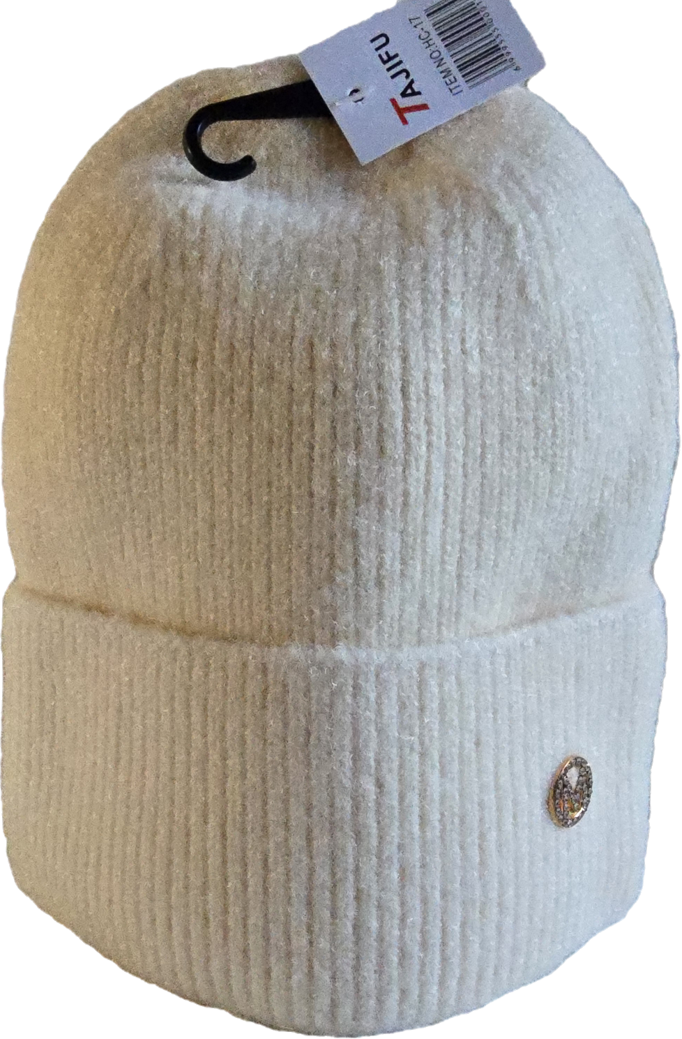 2025/12/1000045733.png Adīta ziemas cepure ar atloku (Angora + Viskoze)Bēšs - Image 1