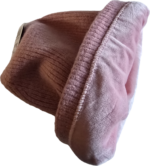 Adīta ziemas cepure ar atloku (Angora + Viskoze)Rozā krāsā - Image 2