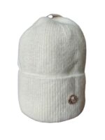 Adīta ziemas cepure ar atloku (Angora + Viskoze)Balta