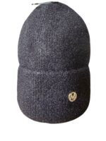 Adīta ziemas cepure ar atloku (Angora + Viskoze)Melna