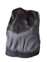 Adīta ziemas cepure ar atloku (Angora + Viskoze)Melna - Image 2