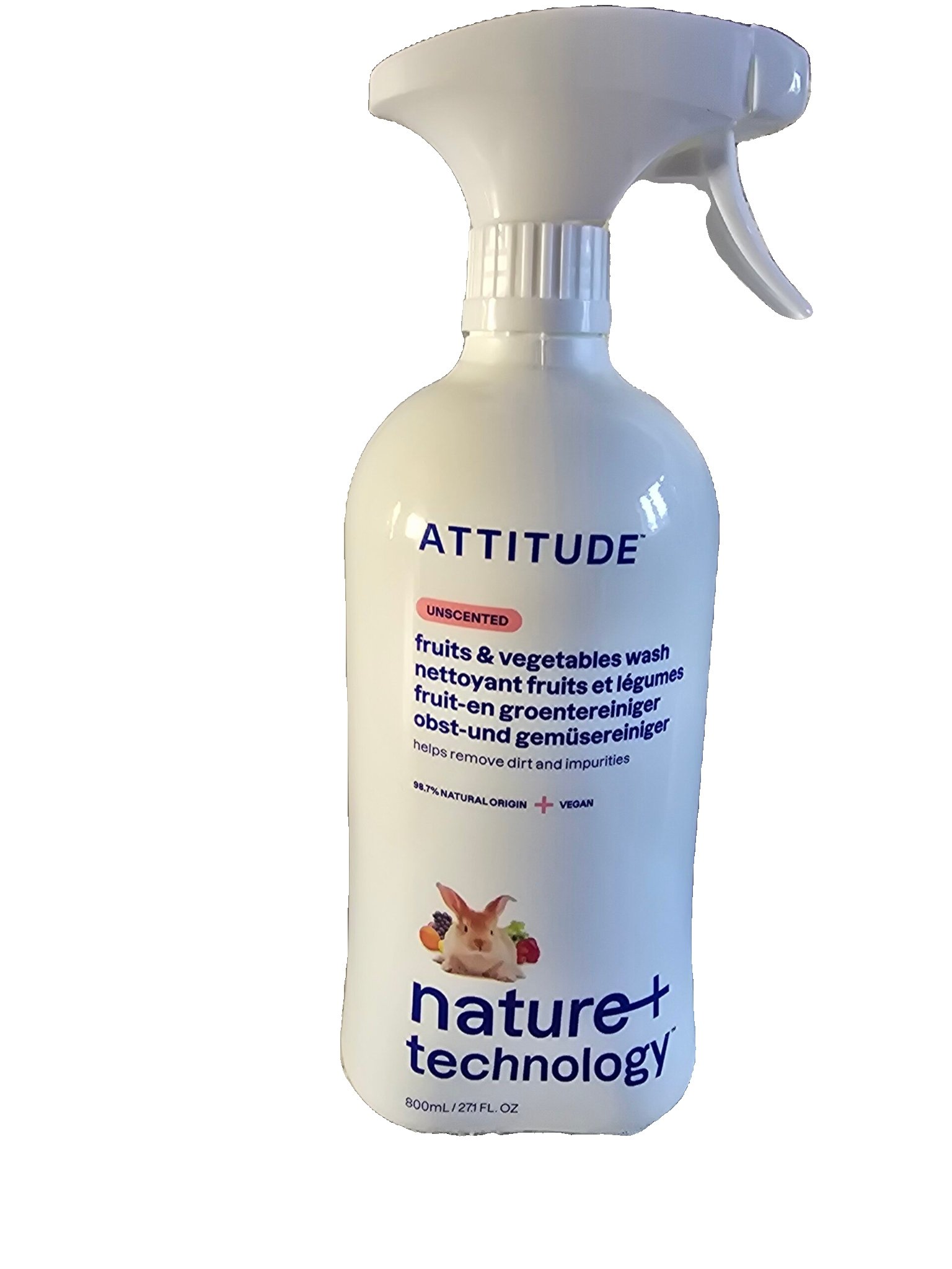 2025/12/wp-1766748724955.jpg Augļu un dārzeņu mazgāšanas līdzeklis Attitude Nature+ Technology (bez aromāta) 800 мл - Image 1