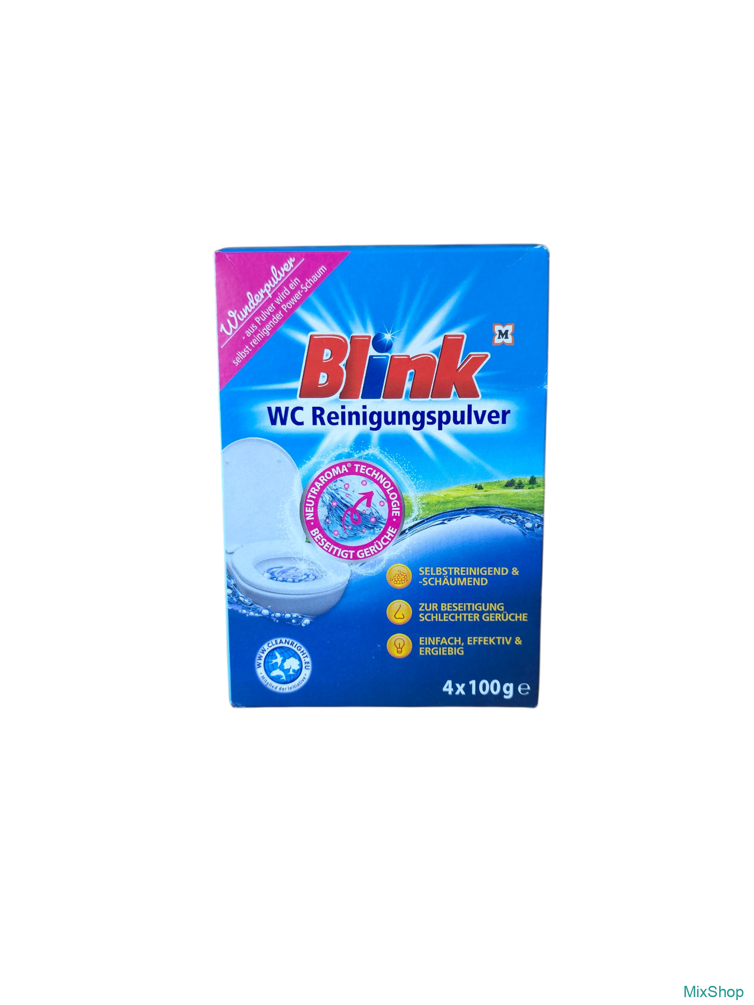 2026/01/1000072736.png Tualetes tīrīšanas pulveris Blink WC (4 × 100 g) - Image 1