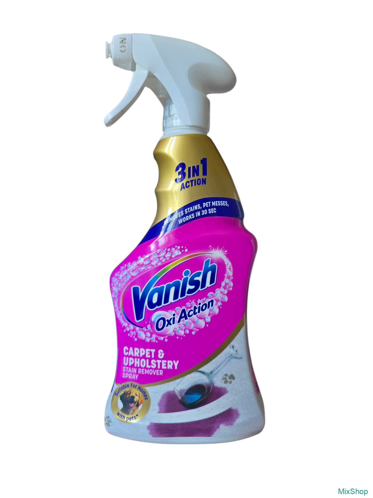 2026/03/1000072691.png Vanish Gold Oxi Action traipu tīrīšanas aerosols paklājiem un mēbeļu audumiem (500 ml) - Image 1