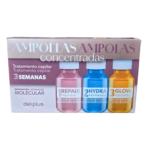 Koncentrētas ampulas matiem Deliplus Ampollas Tratamiento Capilar 3 Semanas Reparación Molecular, 3x20 ml
