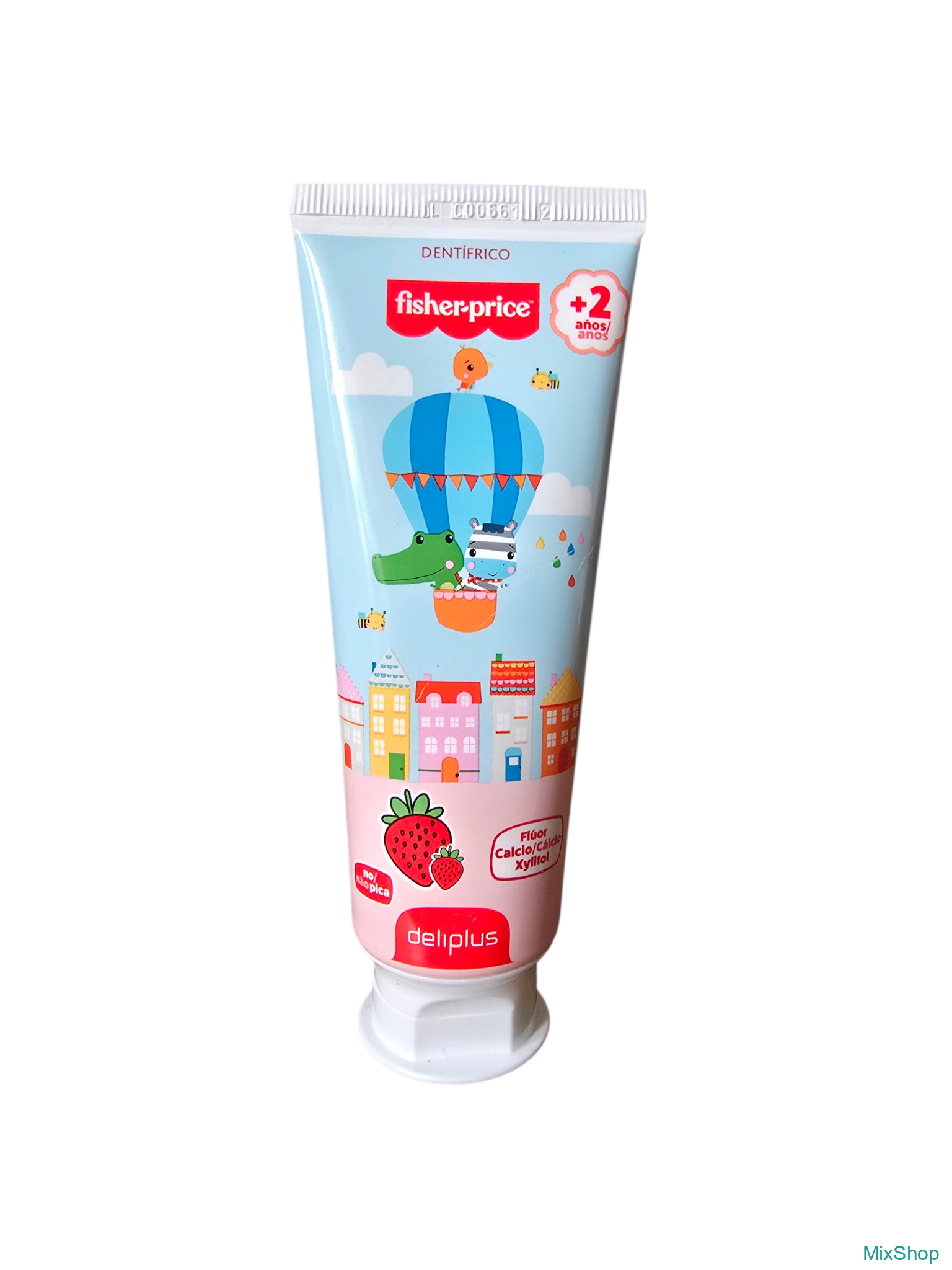 2026/07/1000075953.png Bērnu zobu pasta Deliplus Fisher-Price +2 gadi Fresa, 75 ml - Image 1