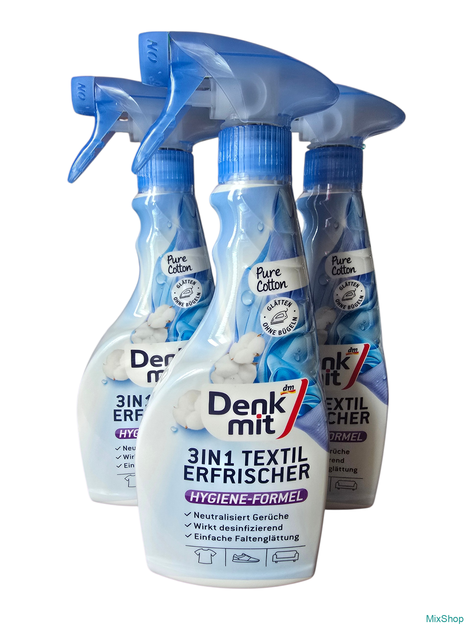 2026/08/1000077169.png Šķidrais gludeklis un veļas aromatizētājs Denkmit 3in1 Pure Cotton, 500 ml - Image 1