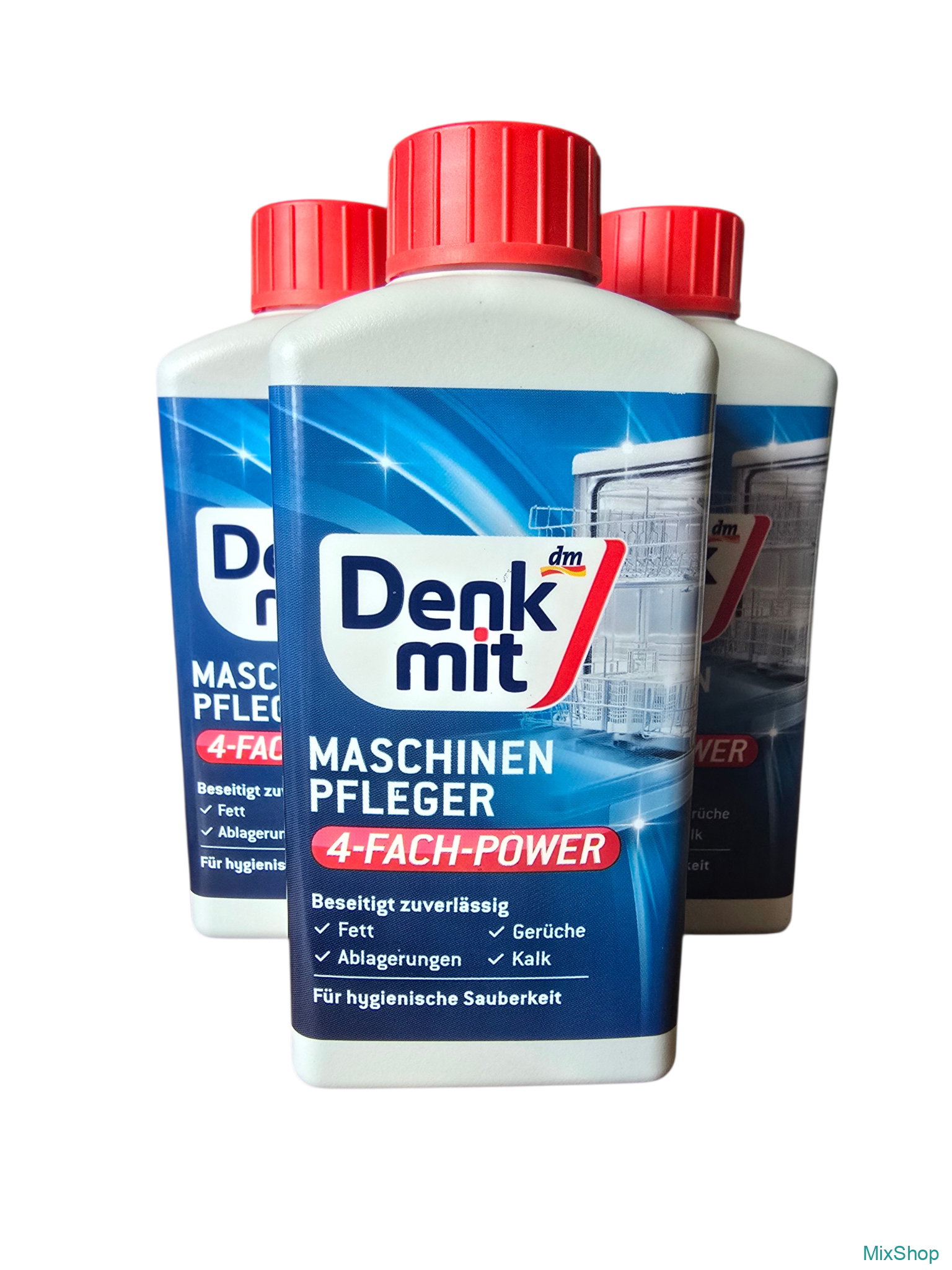 2026/08/1000077171.png Trauku mazgājamās mašīnas tīrīšanas līdzeklis Denkmit Maschinenpfleger 4-Fach-Power, 250 ml - Image 1