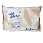 Mitrā tualetes papīra salvetes Sanft & Sicher Deluxe Cashmere, 50 gab.