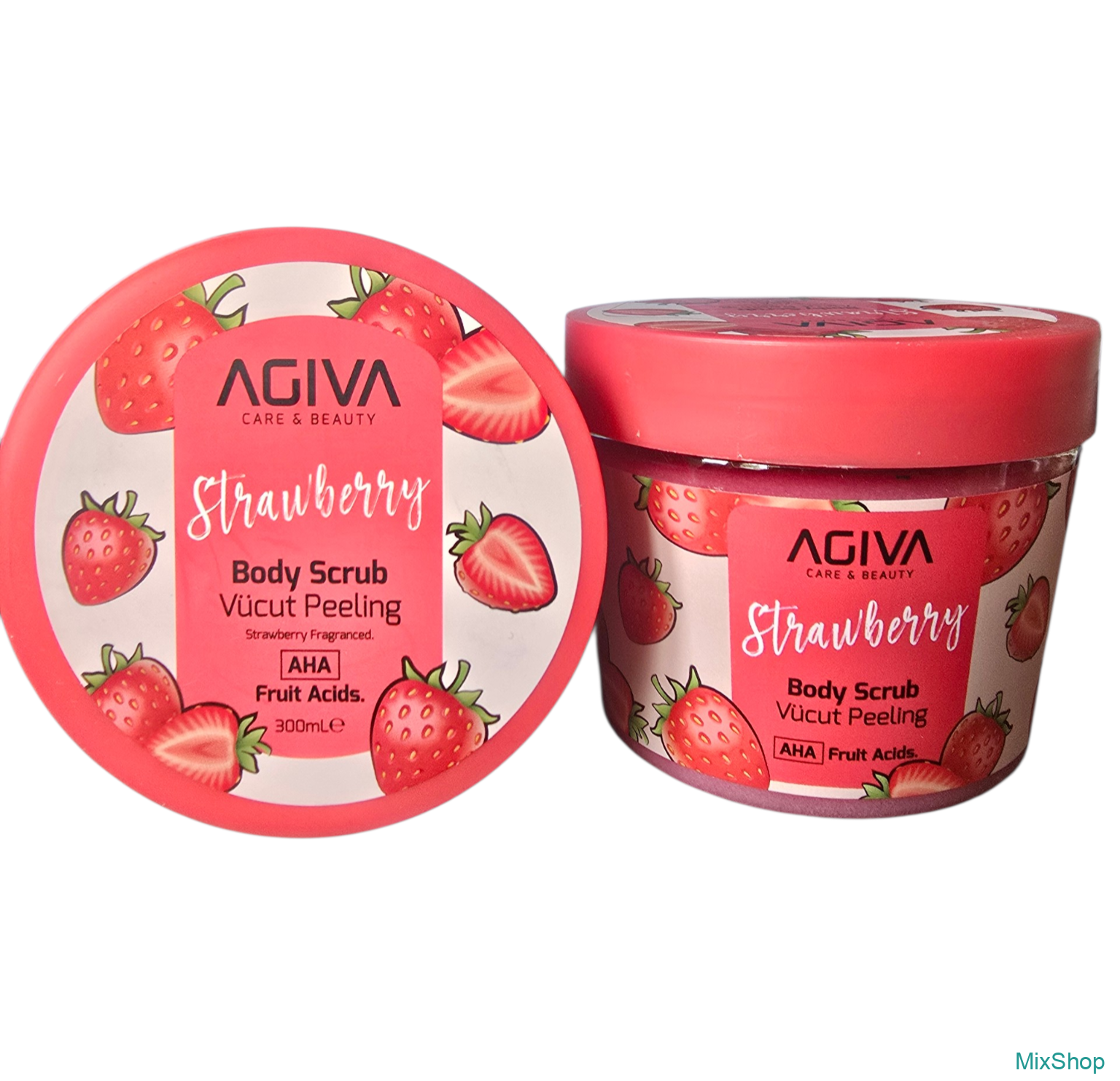 2026/08/1000077436.png AGIVA Strawberry ķermeņa skrubis ar AHA skābēm, 300 ml - Image 1