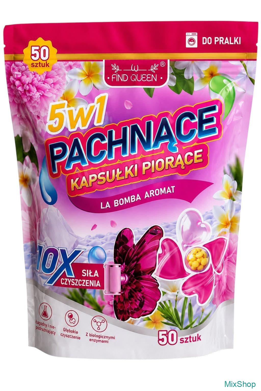 2026/08/1000078482.jpg Find Queen 5in1 Pachnące — Parfimētas veļas mazgāšanas kapsulas (La Bomba Aromat), 50 gab - Image 1