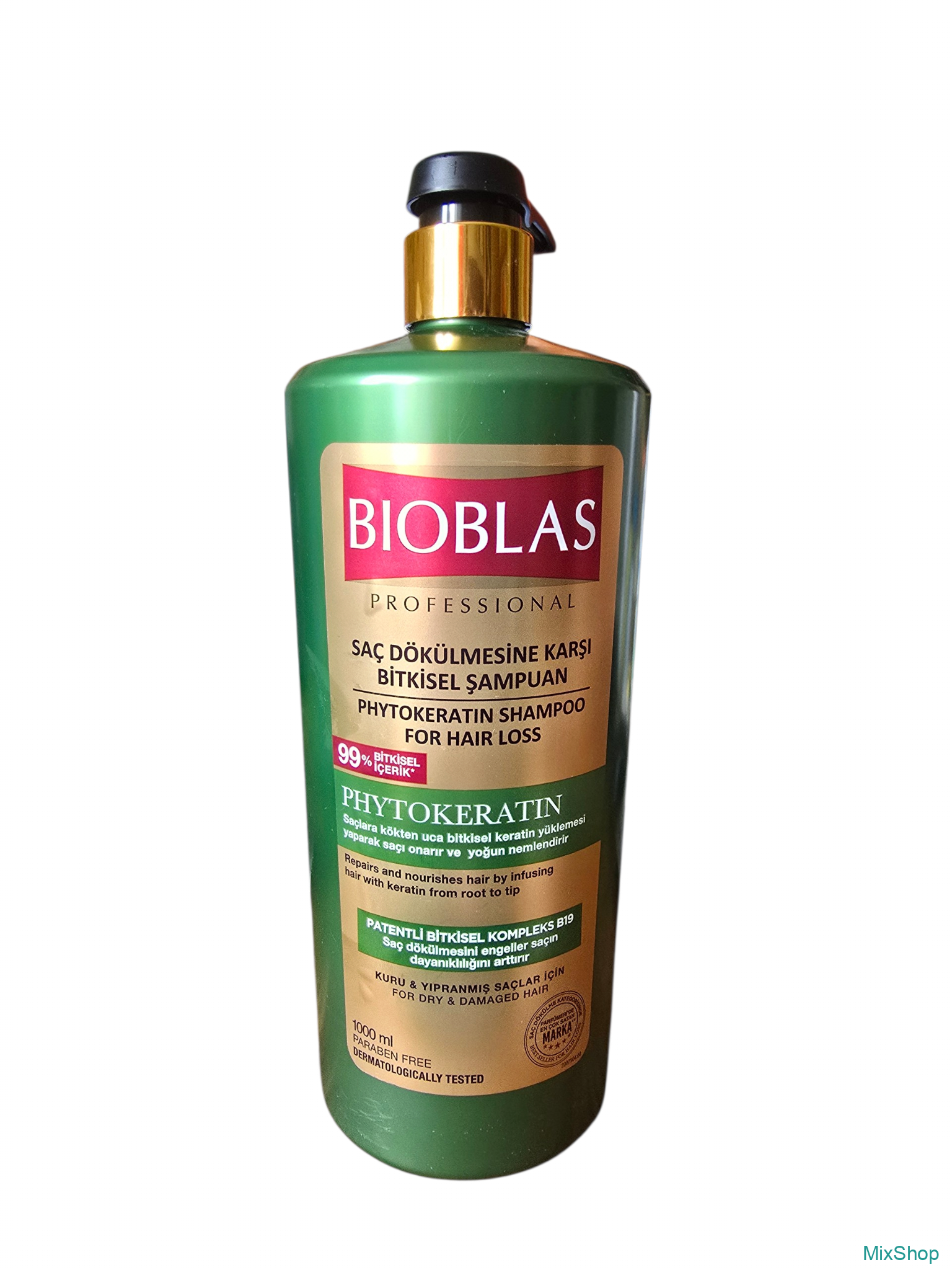 2026/09/1000083634.png BIOBLAS Professional Phytokeratin šampūns pret matu izkrišanu sausiem un bojātiem matiem, 1000 ml - Image 1
