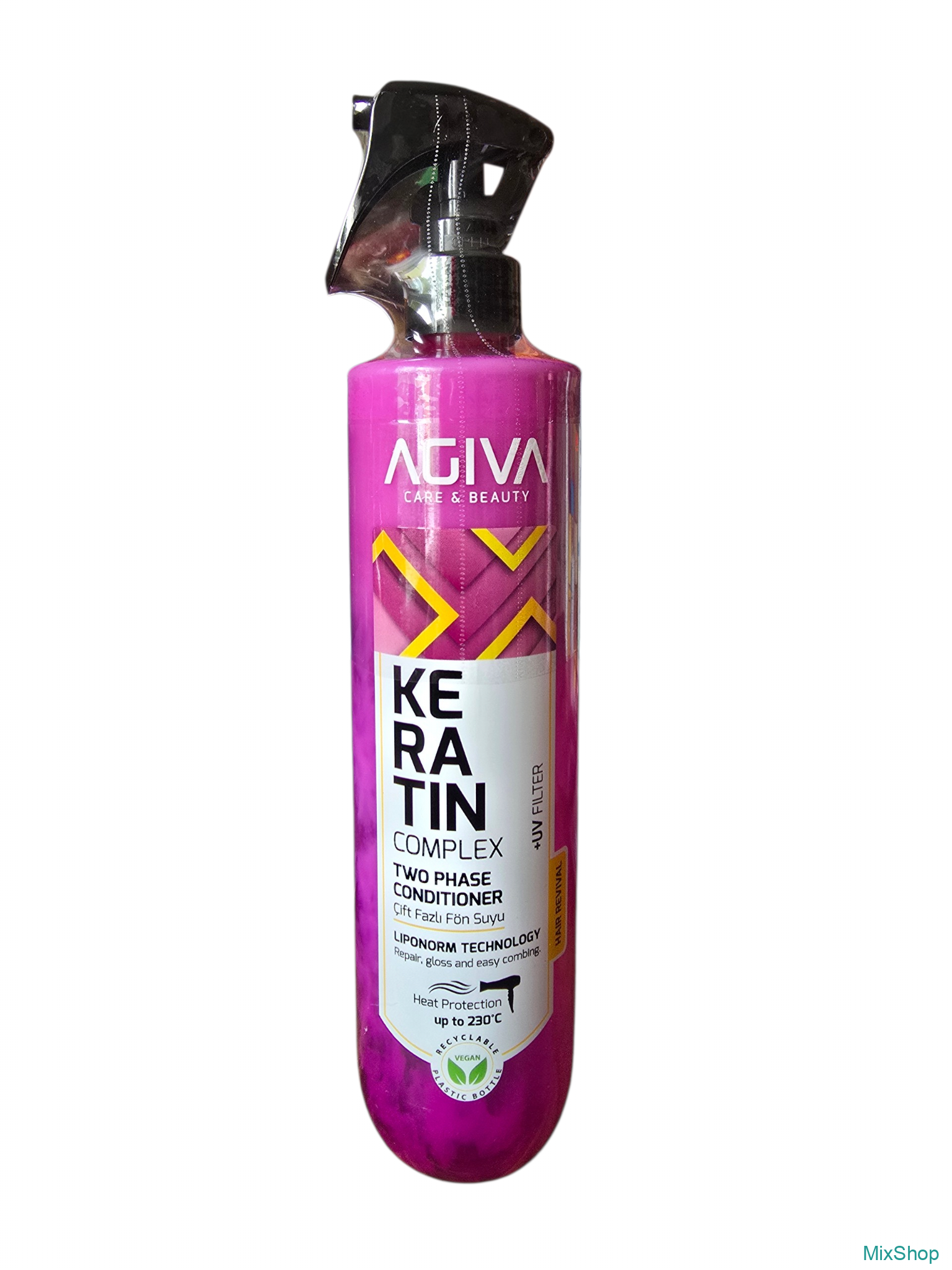 2026/09/1000083637-1.png AGIVA Keratin Complex divfāžu izsmidzināms kondicionieris ar termoaizsardzību, 400 ml - Image 1