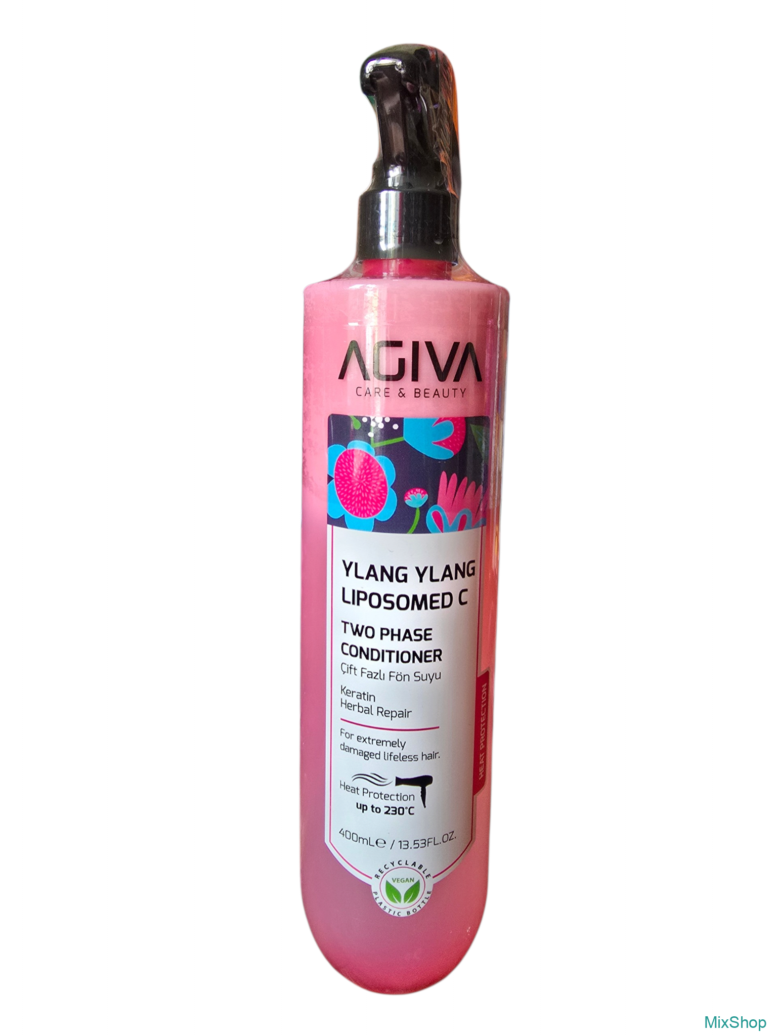 2026/09/1000083638-1.png AGIVA Ylang Ylang & Liposomed C divfāžu izsmidzināms kondicionieris ar termoaizsardzību, 400 ml - Image 1