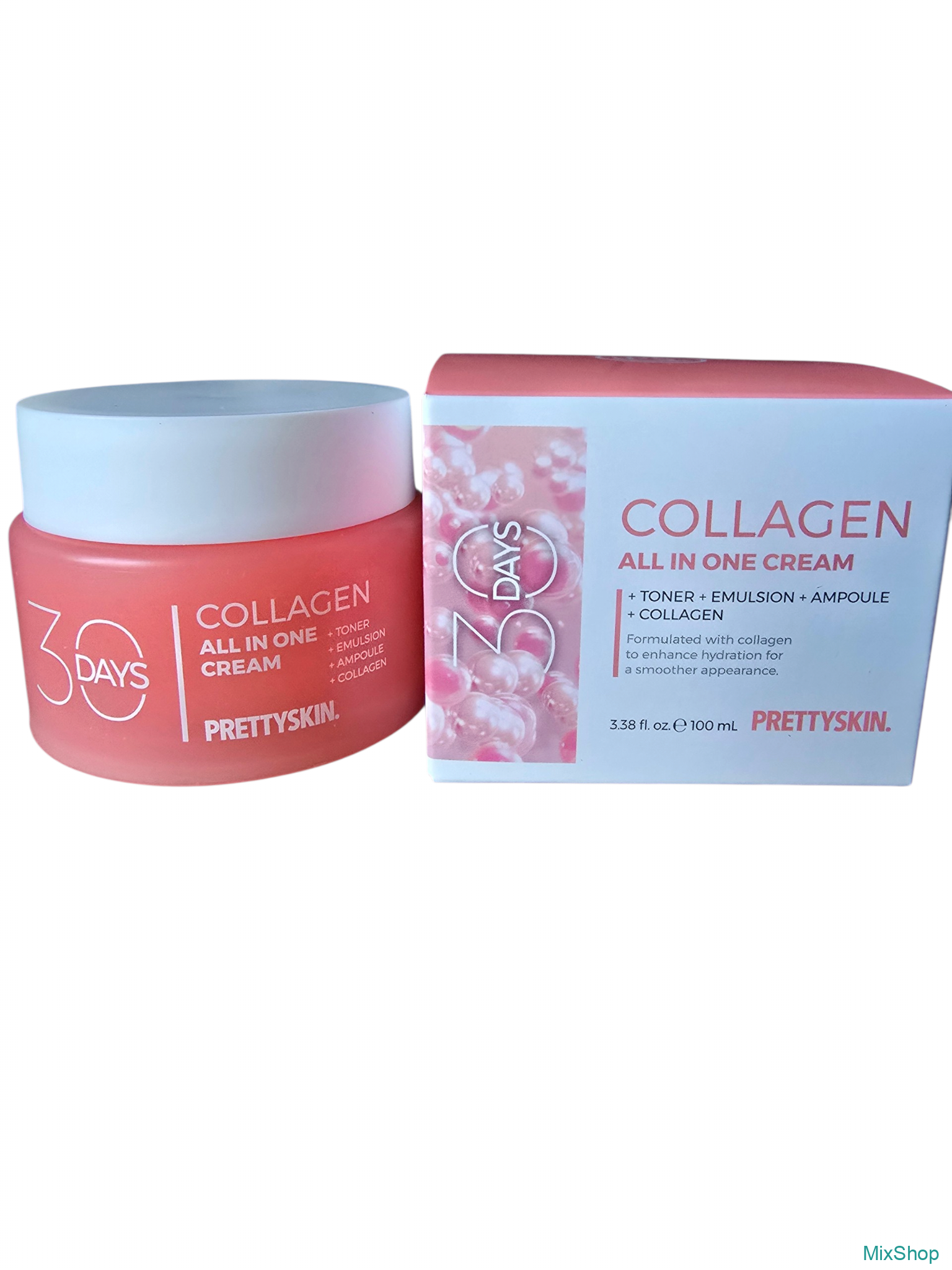 2026/09/1000084060.png PrettySkin 30 Days Collagen All In One Cream daudzfunkcionāls sejas krēms ar kolagēnu, 100 ml - Image 1