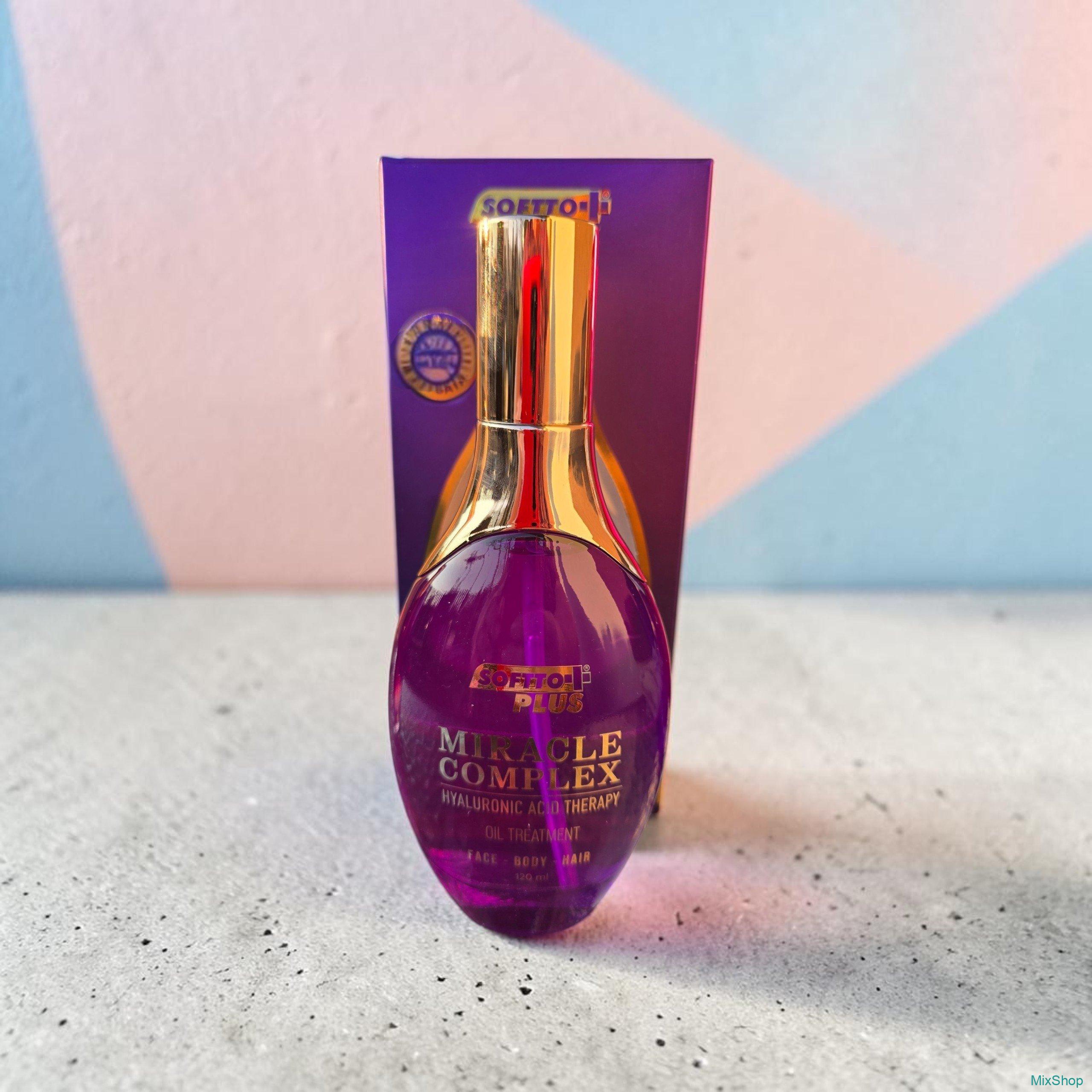 2026/10/1000084997.jpg Softto Plus Miracle Complex Hyaluronic Acid Therapy daudzfunkcionālā sausā eļļa sejai, ķermenim un matiem (100 ml) - Image 1