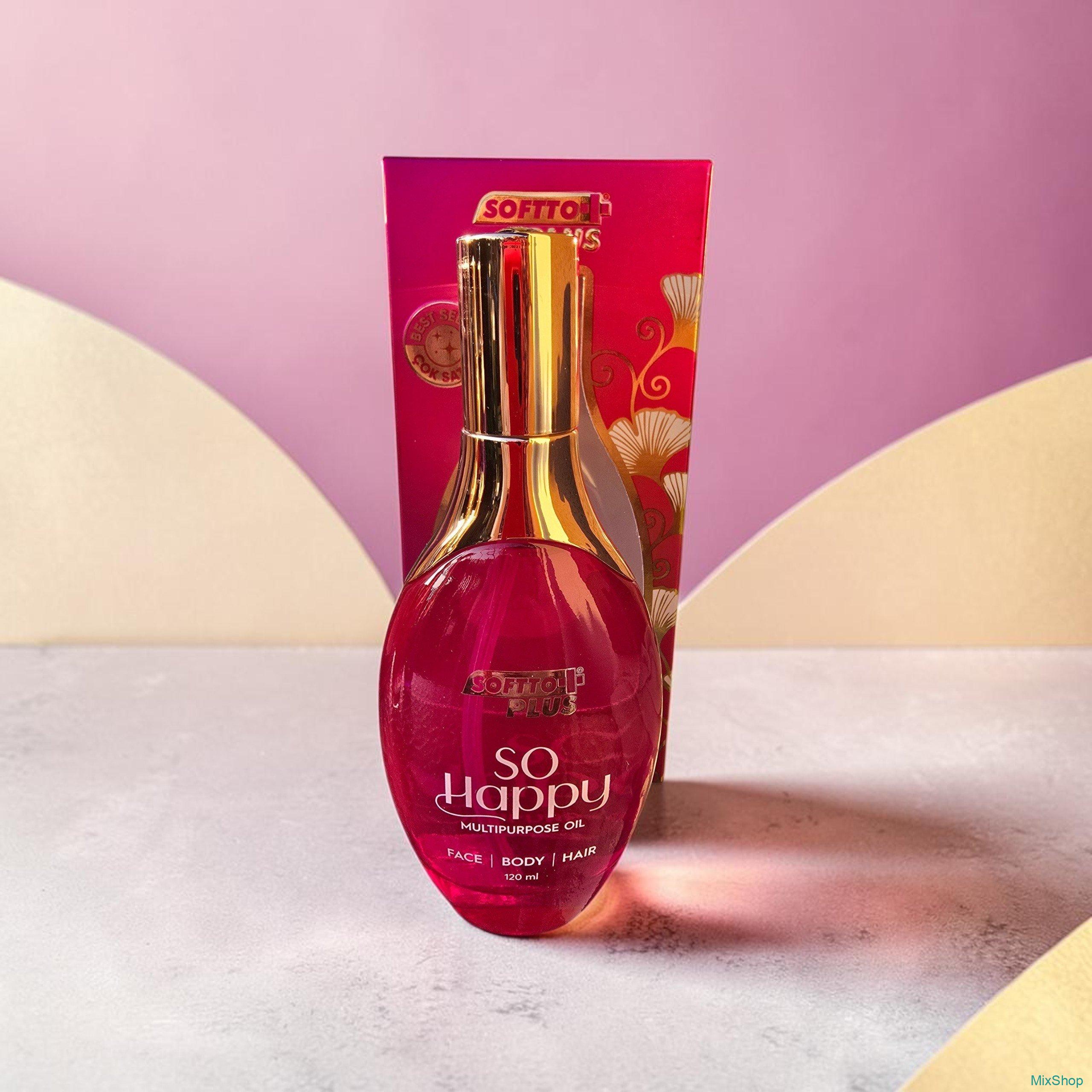 2026/10/1000084998.jpg Softto Plus So Happy daudzfunkcionālā sausā eļļa sejai, ķermenim un matiem (120 ml) - Image 1